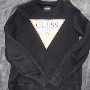 GUESS Black Crewneck Sweater with Logo ( Vintage )